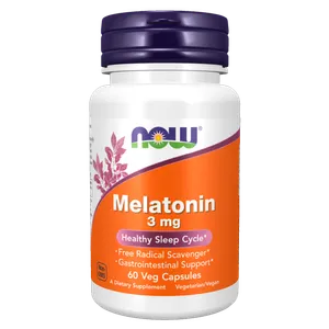 Melatonina Eliminador de Radicales Libres Now Foods 180 Cápsulas Vegetales 3mg